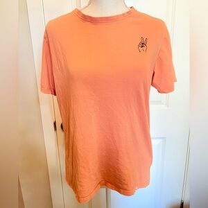 Ripzone Orange Women’s Short Sleeve T-Shirt Peace Sign Graphic Cotton Small